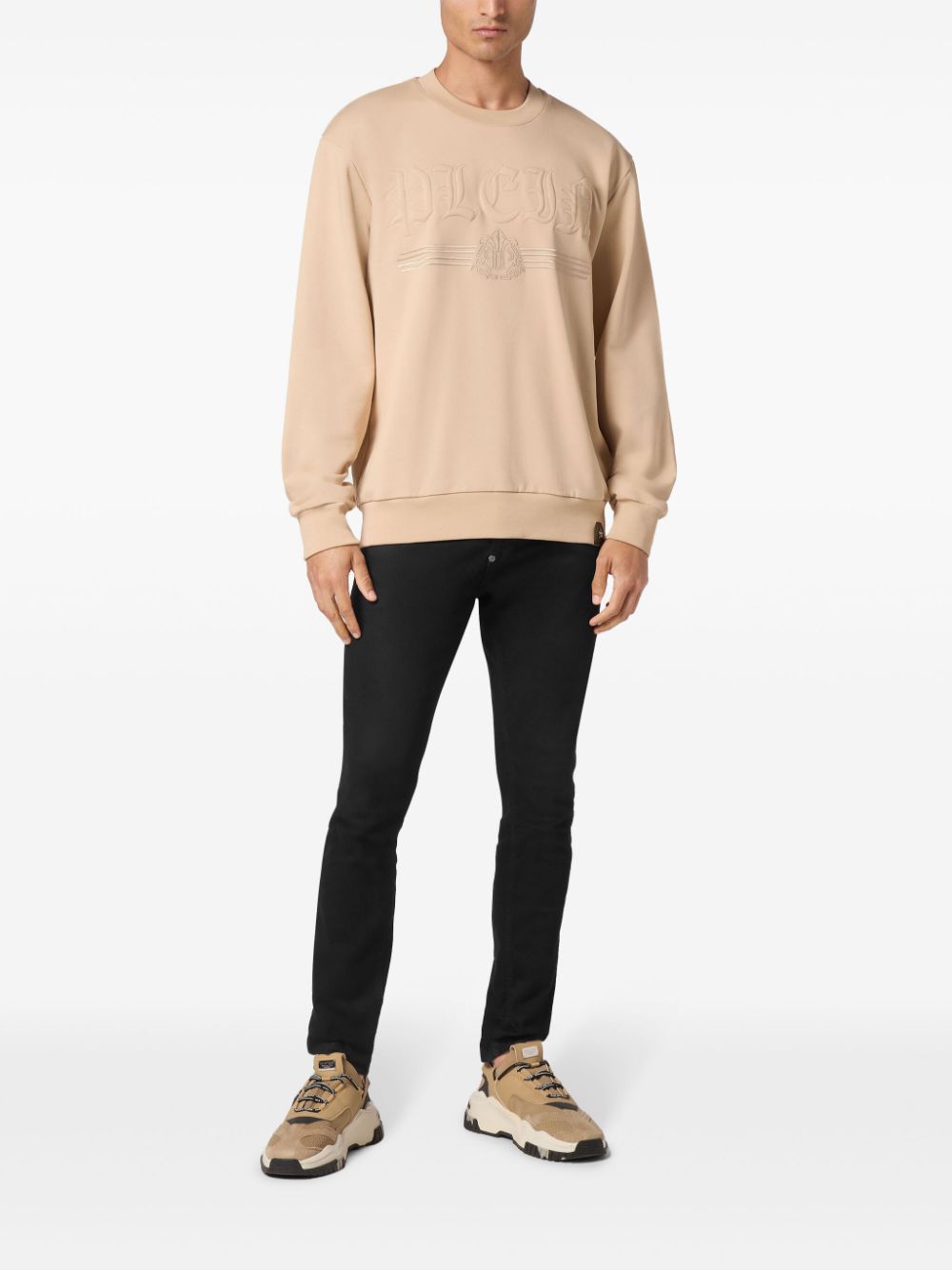 Philipp Plein Gothic Plein cotton sweatshirt - Beige