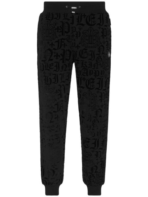 Philipp Plein gothic-print drawstring-waist track pants Men