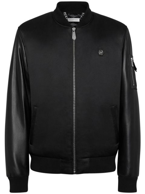 Philipp Plein Skull panelled bomber jacket Men