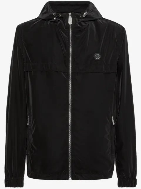 Philipp Plein camouflage-print hooded windbreaker