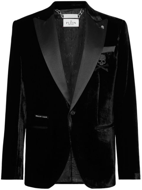 Philipp Plein Lord single-breasted velvet blazer Men