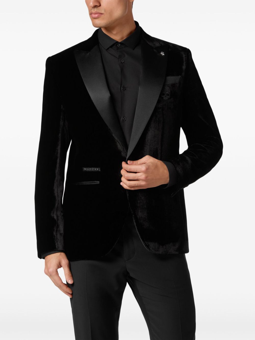 Affordable Philipp Plein Lord single-breasted velvet blazer Men