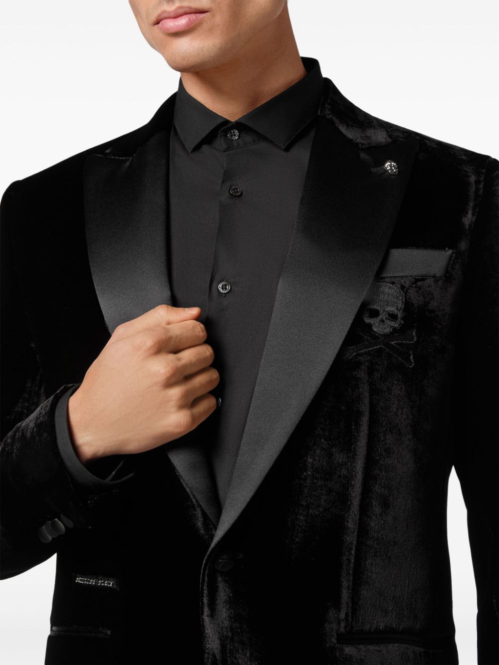 Affordable Philipp Plein Lord single-breasted velvet blazer Men