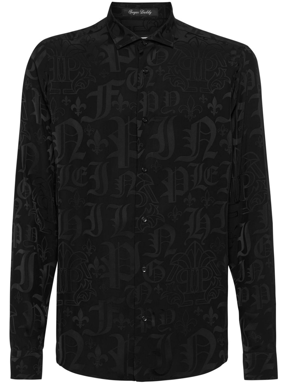 Philipp Plein Gothic Plein-print Shirt In Black
