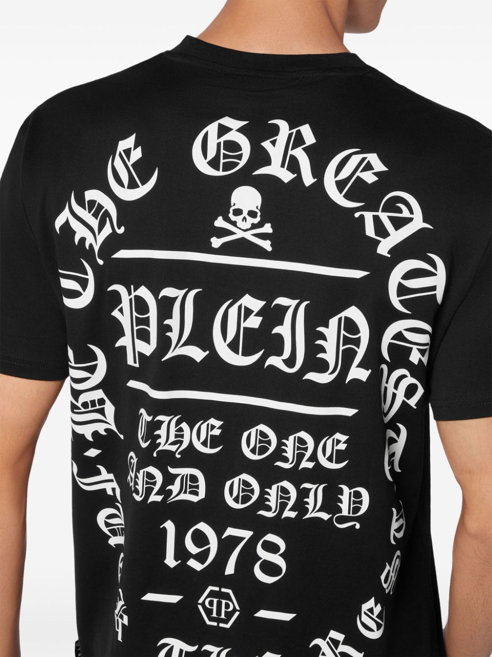 Shop Philipp Plein Graphic-print Cotton T-shirt In Black