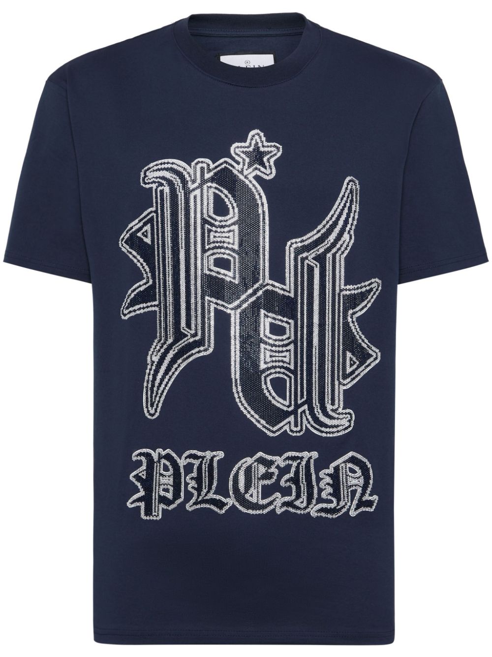 Philipp Plein T-shirt verfraaid met stras Blauw