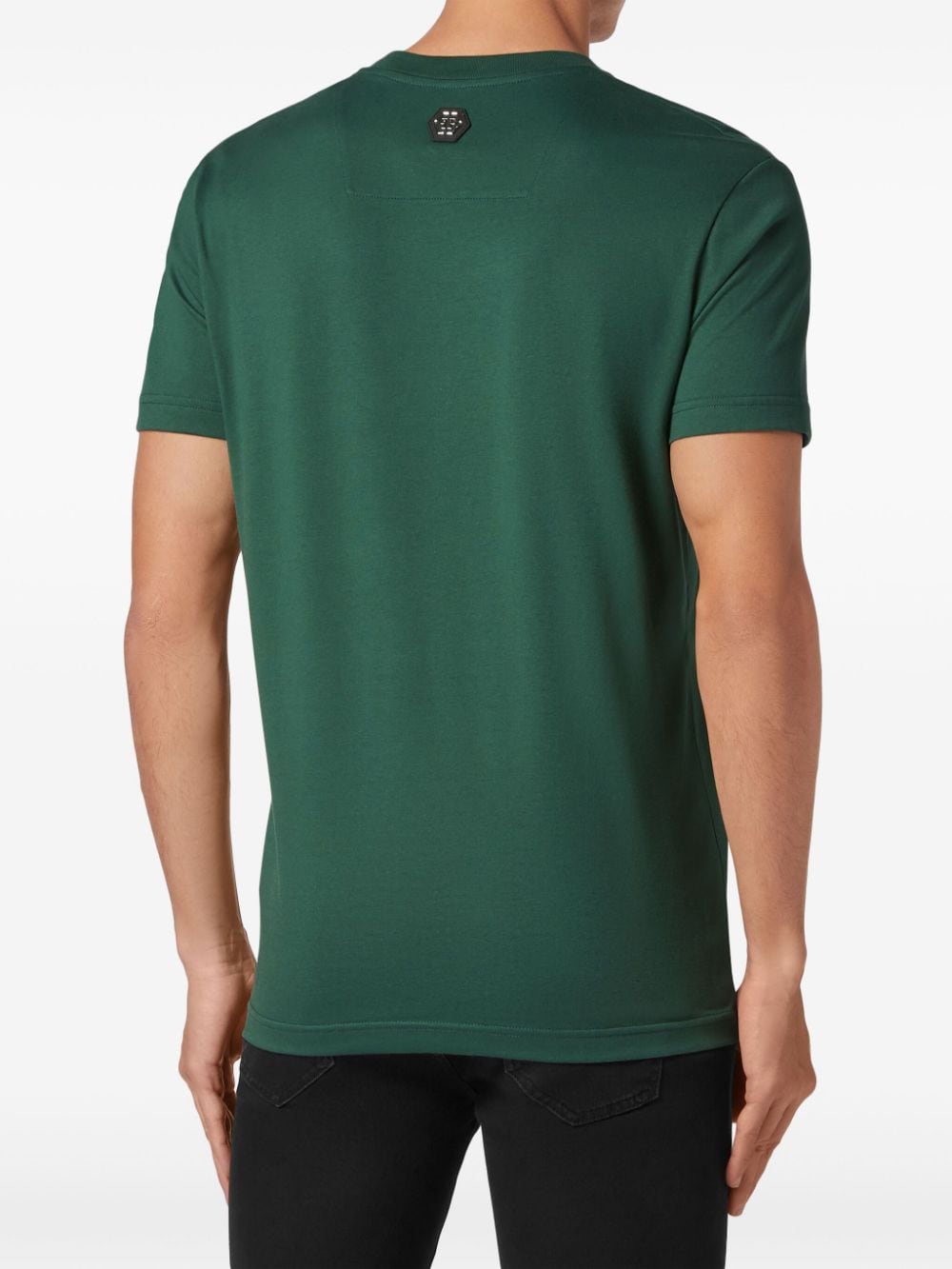 Shop Philipp Plein Skull-patch Cotton T-shirt In Green