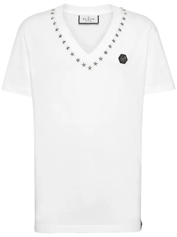 PEILIPP PLEIN HOMME フィリッププレイン Tシャツ スタッズ Philipp Plein スタースタッズ Tシャツ | ホワイト | FARFETCH JP