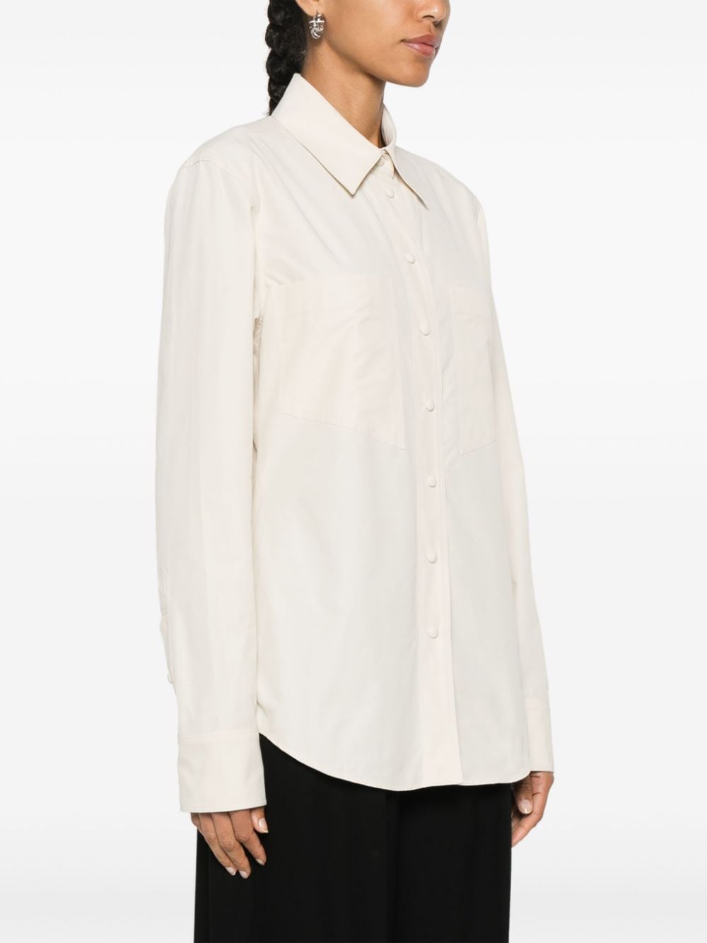 Shop Stella Mccartney Pointed-collar Shirt In Neutrals