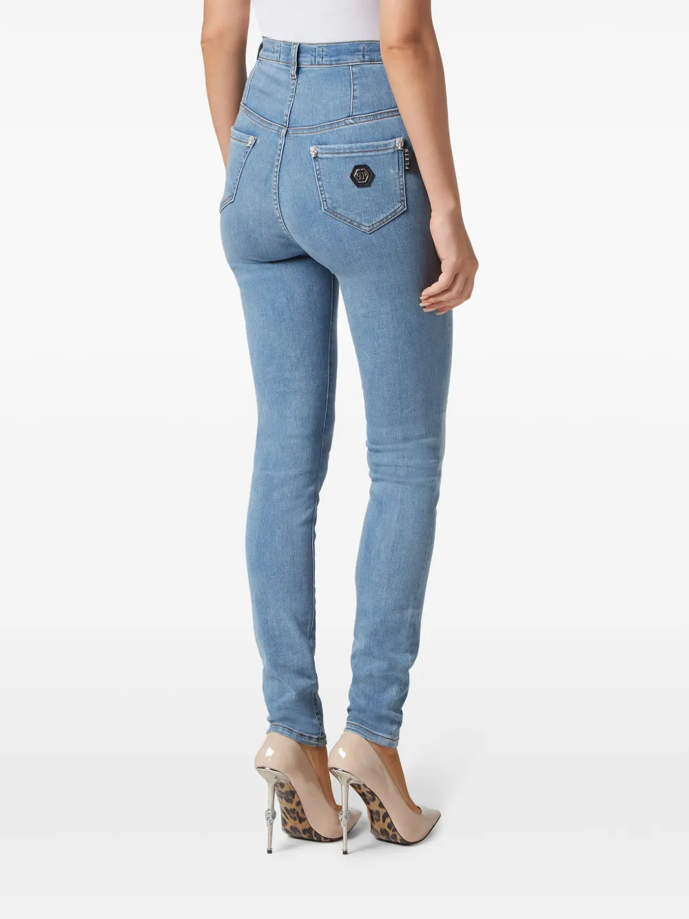 Shop Philipp Plein High-rise Skinny Jeans In Blue