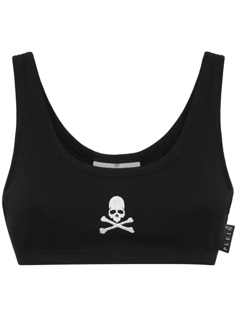 Philipp Plein Skull & Bones cropped tank top