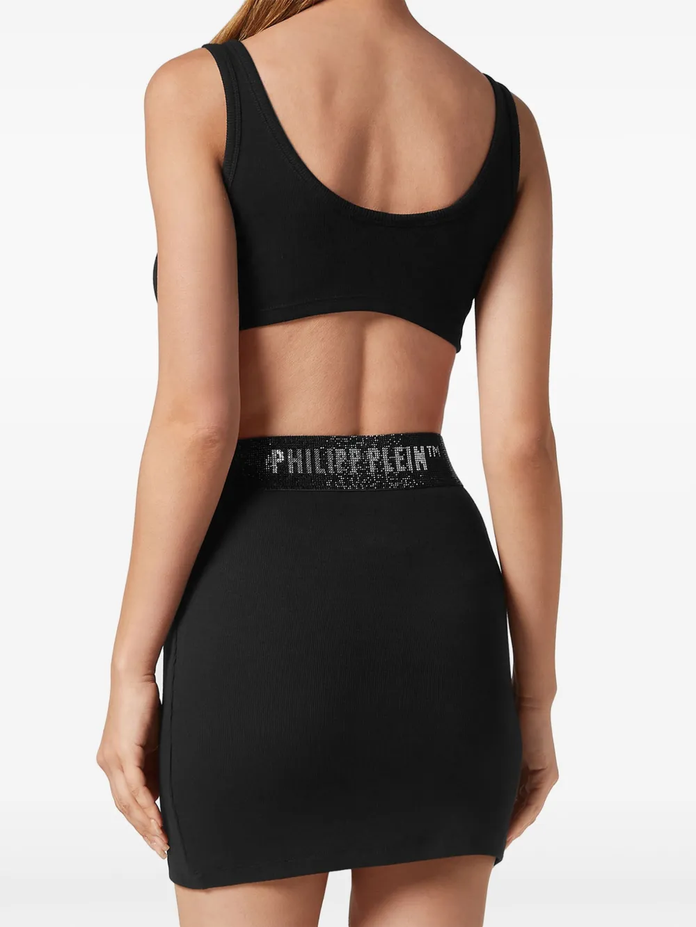 PHILIPP PLEIN SKULL & BONES CROPPED TANK TOP 