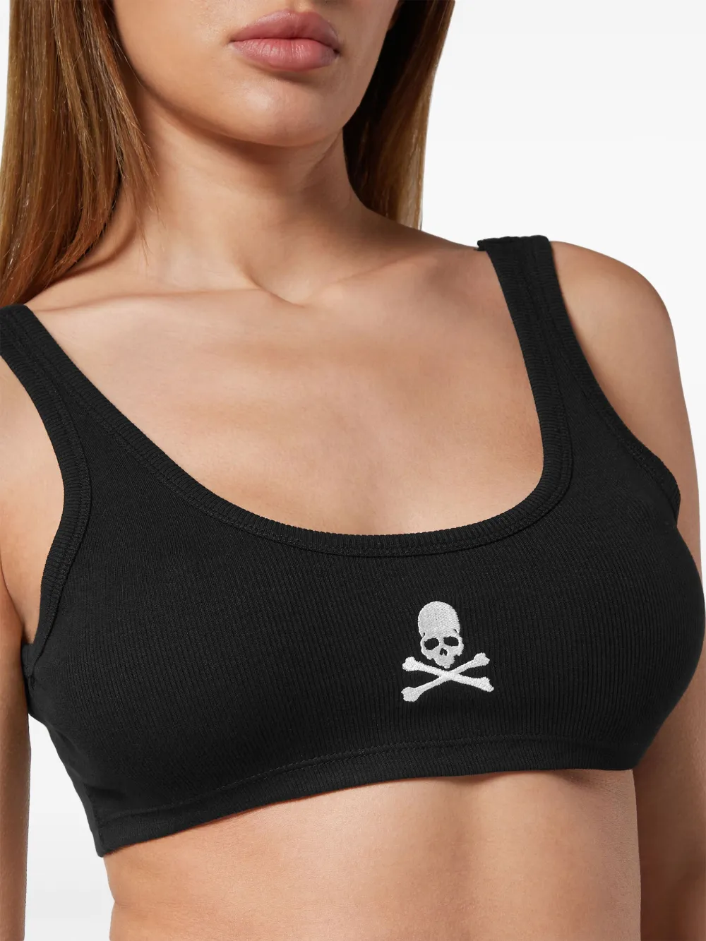 PHILIPP PLEIN SKULL & BONES CROPPED TANK TOP 