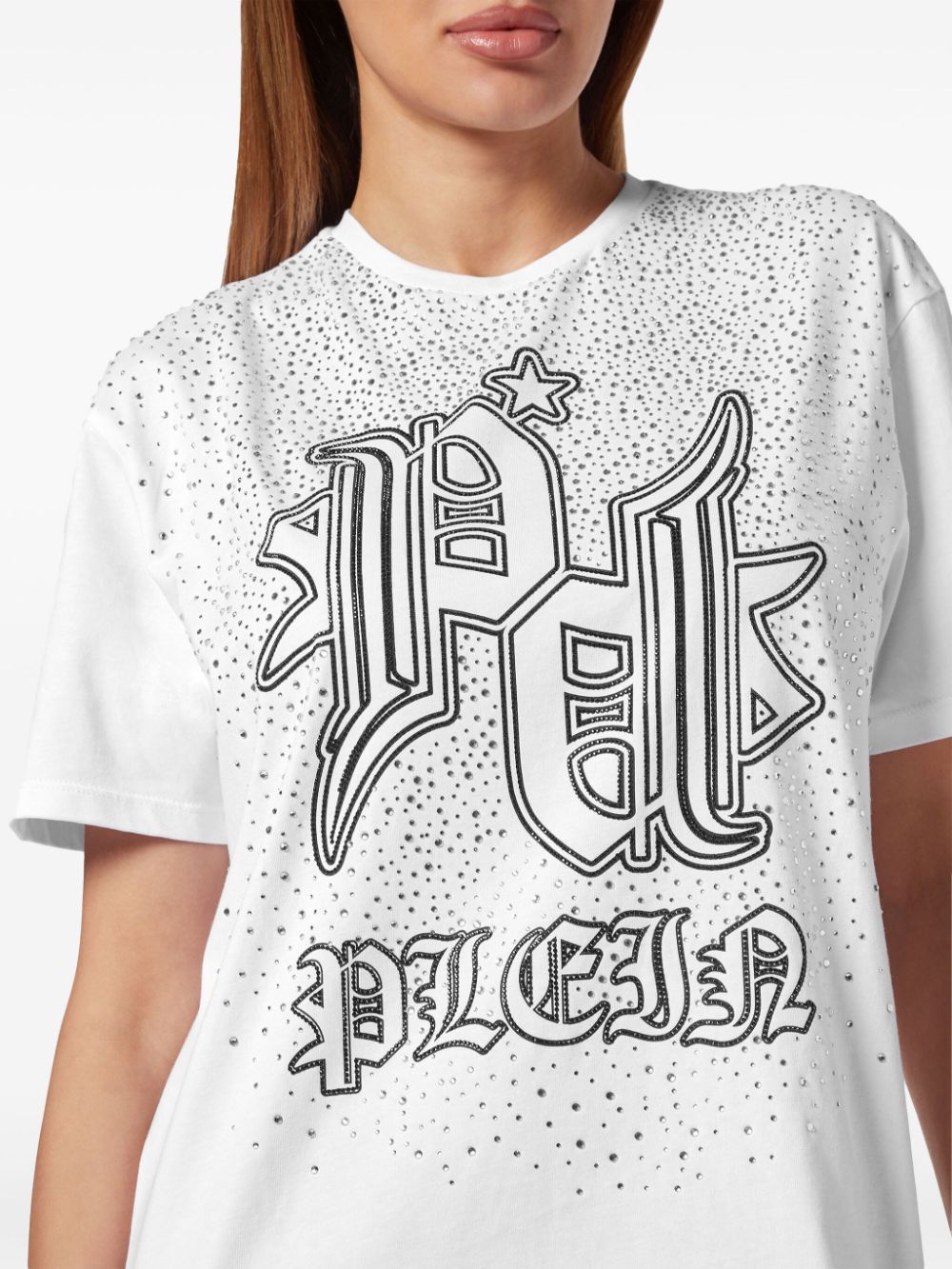 Philipp Plein crystal logo T-shirt dress Women