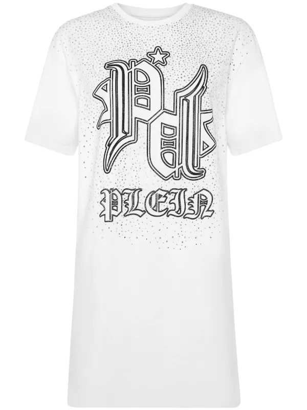Philipp Plein Vestido Estilo Playera Con Logo Blanco FARFETCH AR
