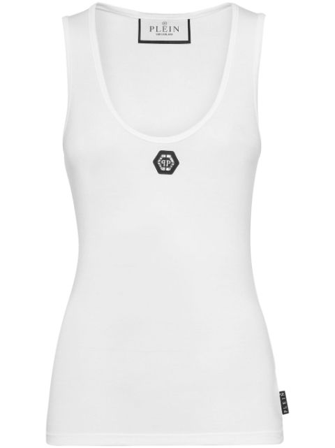 Philipp Plein logo-appliqued cotton tank top Women