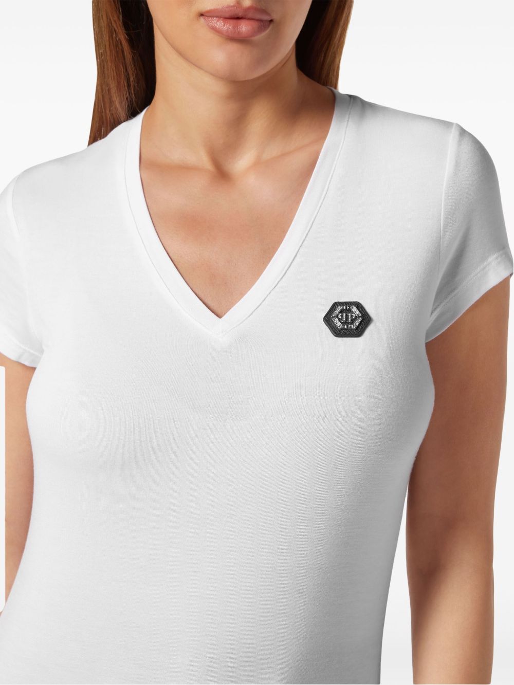 Philipp Plein logo-appliqued cotton T-shirt Women