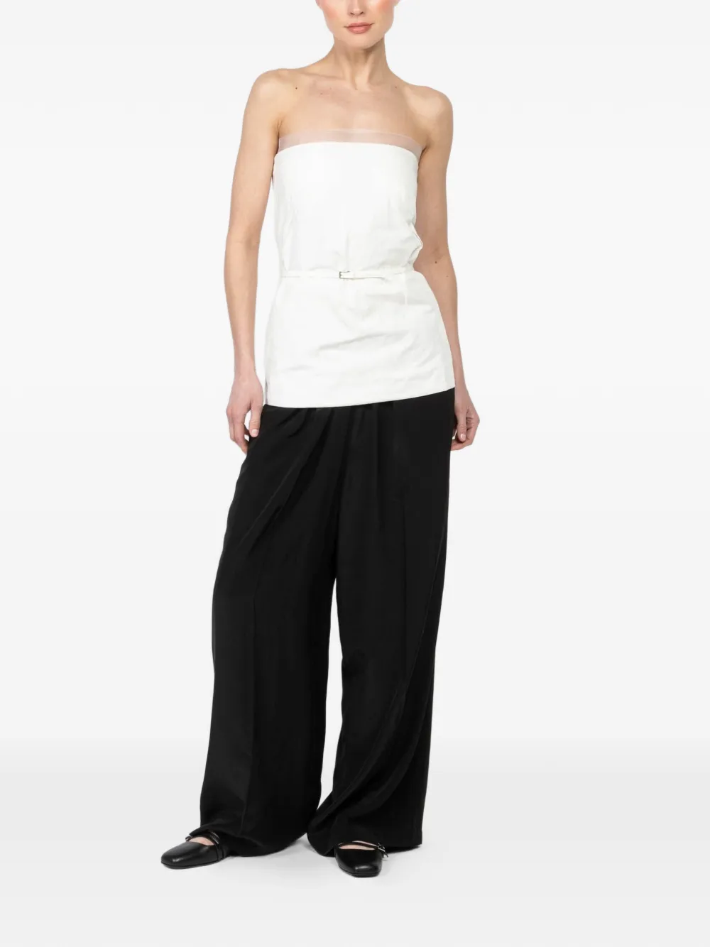 GIA STUDIOS belted bandeau top - Bianco