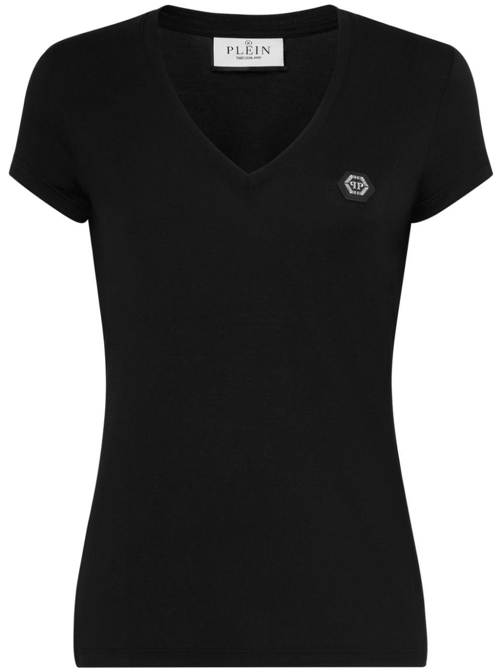 Philipp Plein Logo-appliquéd Cotton T-shirt In Black