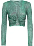 Philipp Plein glass crystal embellishment T-shirt - Green