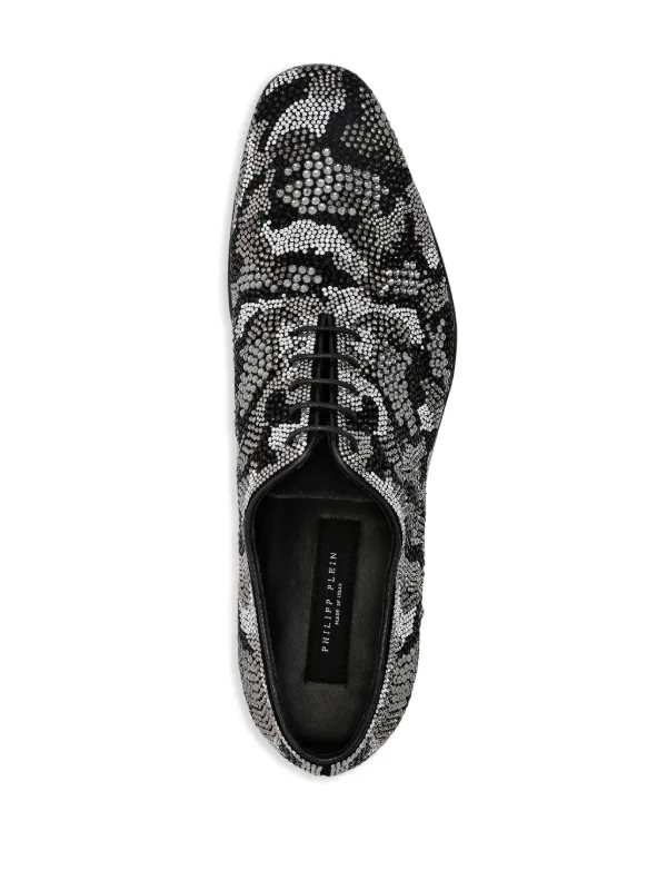 Philipp Plein crystal-embellished Leather Oxford Shoes