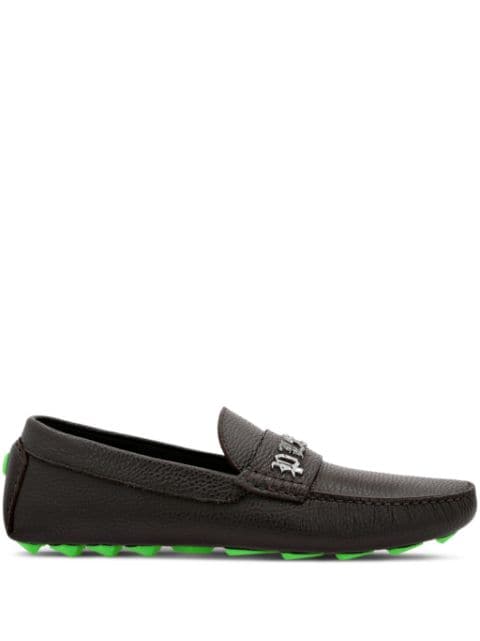 Philipp Plein logo-lettering leather loafers 