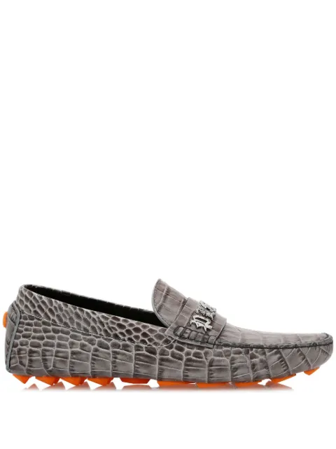 Philipp Plein mocasines con efecto de piel de cocodrilo