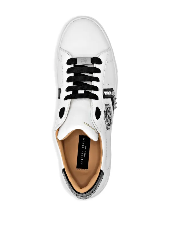 Philipp Plein Lo-Top Leather Sneakers | White | FARFETCH ZA