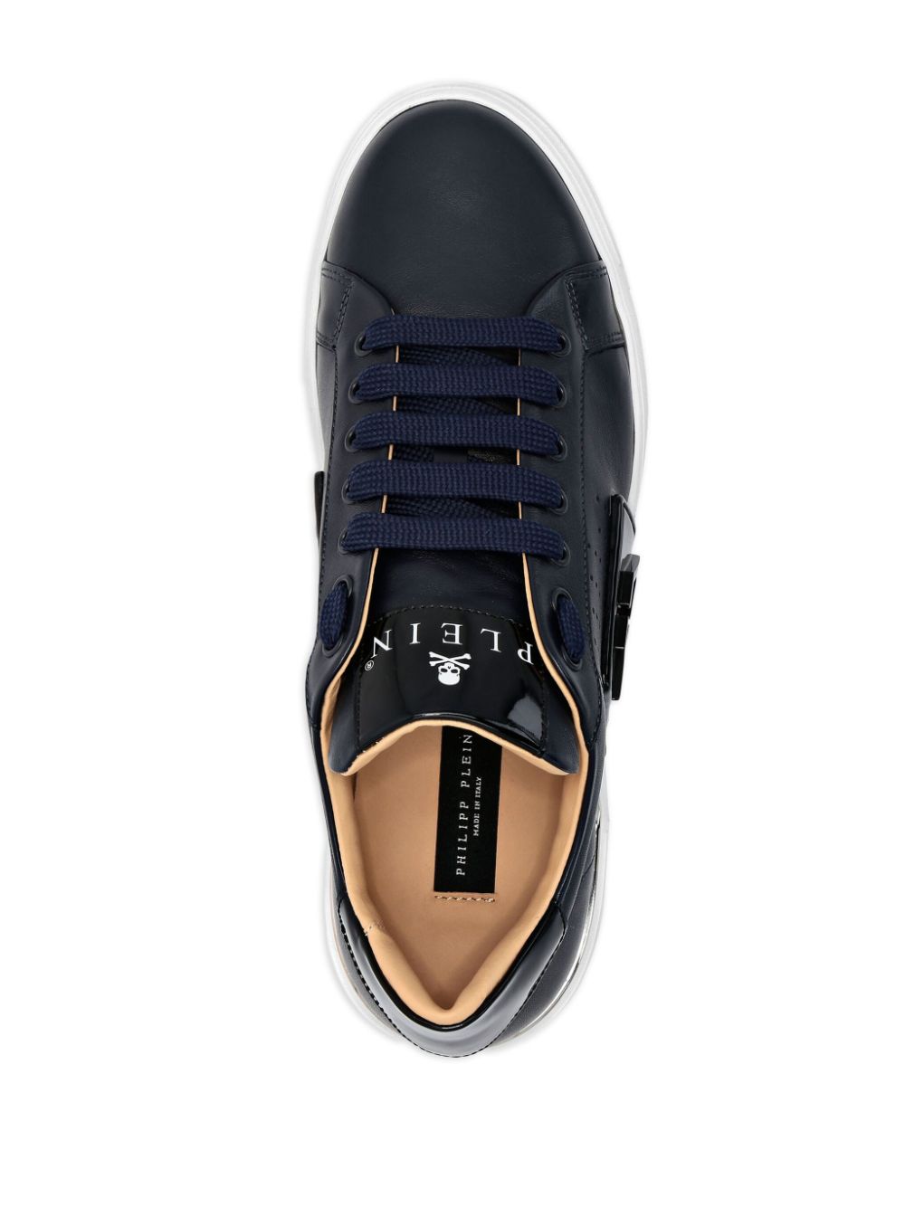 Shop Philipp Plein Logo-appliqué Lace-up Sneakers In Blue