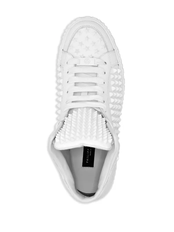 Philipp Plein spike-effect mid-top Sneakers | White | FARFETCH