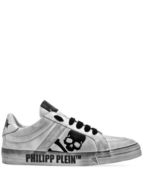 Philipp Plein Skull & Bones metallic-effect sneakers Women