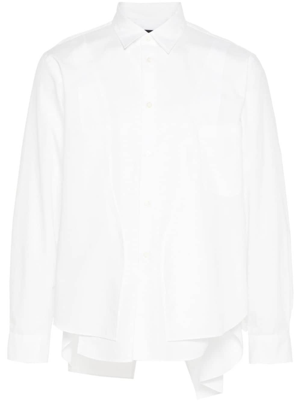Comme Des Garçons Homme Deux Layered Poplin Shirt In White