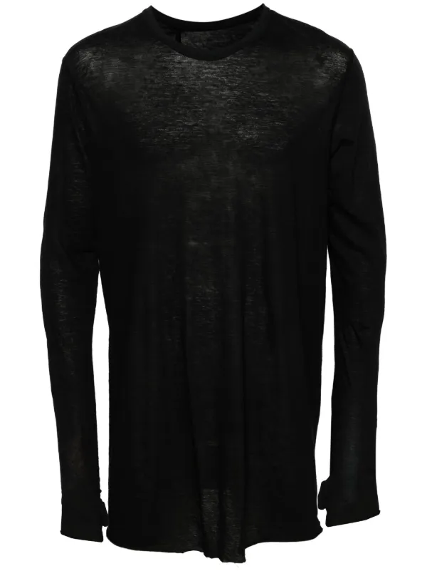 Boris Bidjan Saberi crew-neck long-sleeve T-shirt | Black | FARFETCH RO
