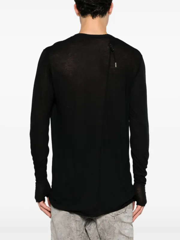 Boris Bidjan Saberi crew-neck long-sleeve T-shirt | Black Boris Bidjan Saberi crew-neck long-sleeve T-shirt | Black