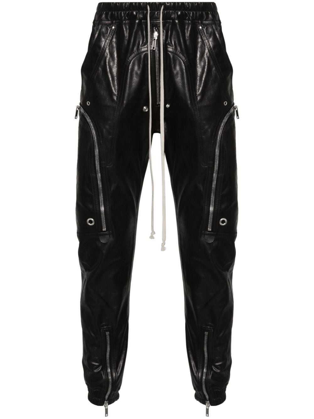 Shop Rick Owens Bauhaus Leather Cargo Pants In Black