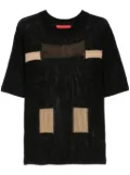 Eckhaus Latta open-knit colour-block jumper - Black