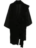 Yohji Yamamoto textured draped midi coat - Black