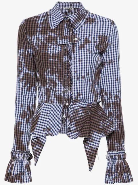 Ottolinger stained gingham ruffled shirt
