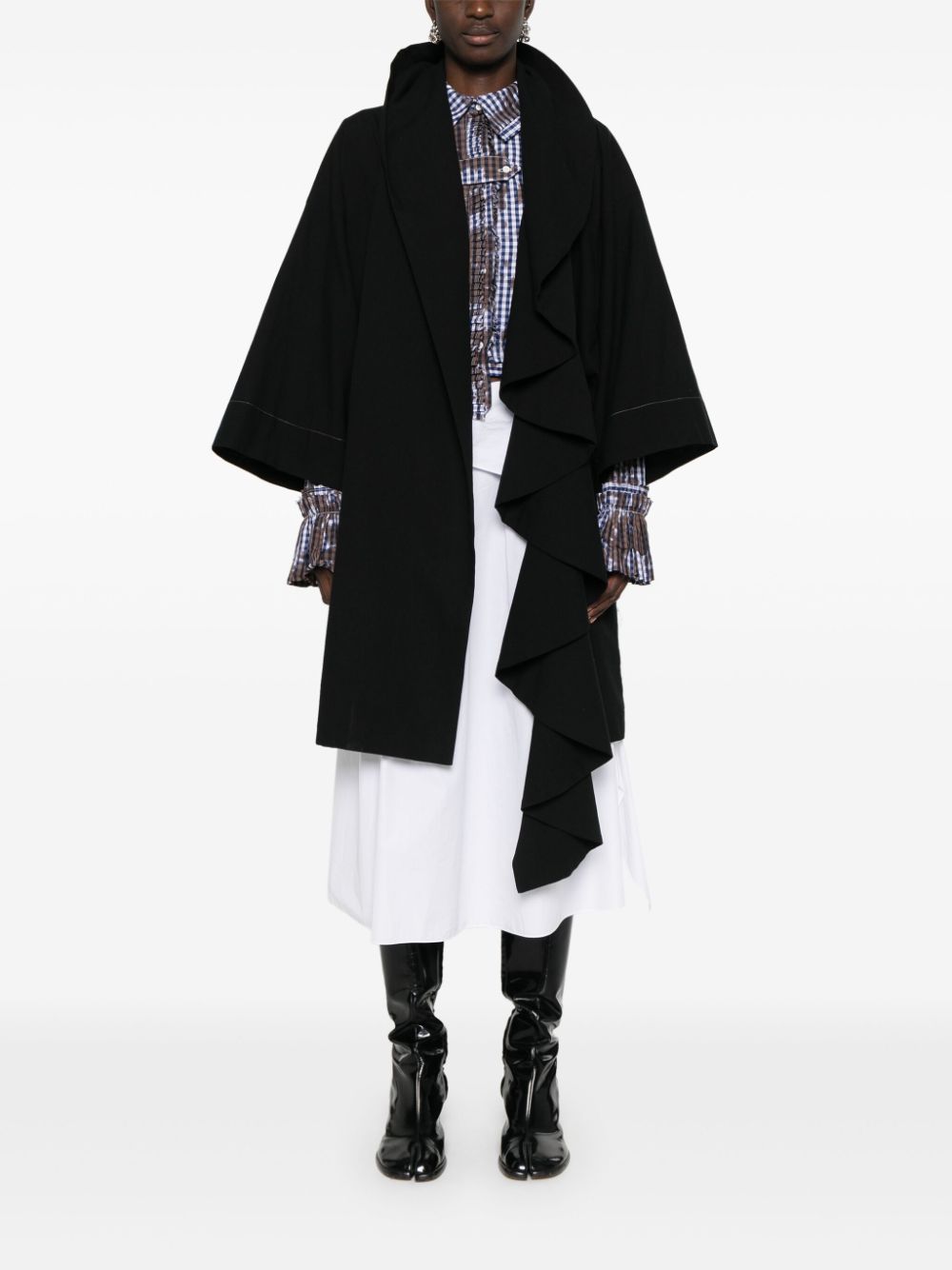 Shop Yohji Yamamoto Open-front Textured Jacket In Black