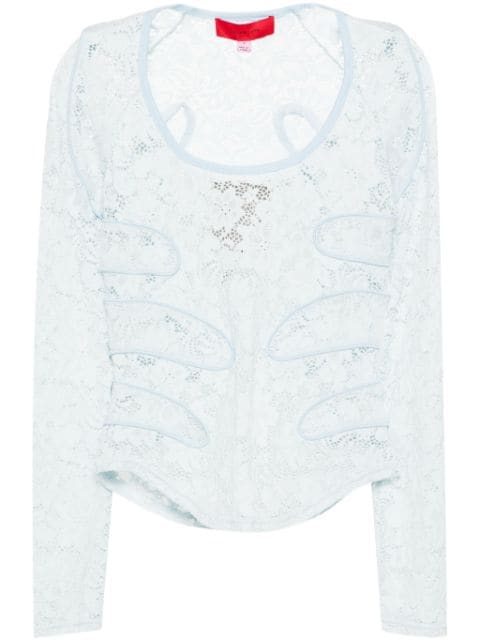 Eckhaus Latta Seraph floral-lace top