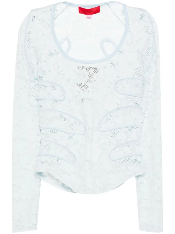 Eckhaus Latta Seraph フローラルレース トップ | ブルー | FARFETCH JP