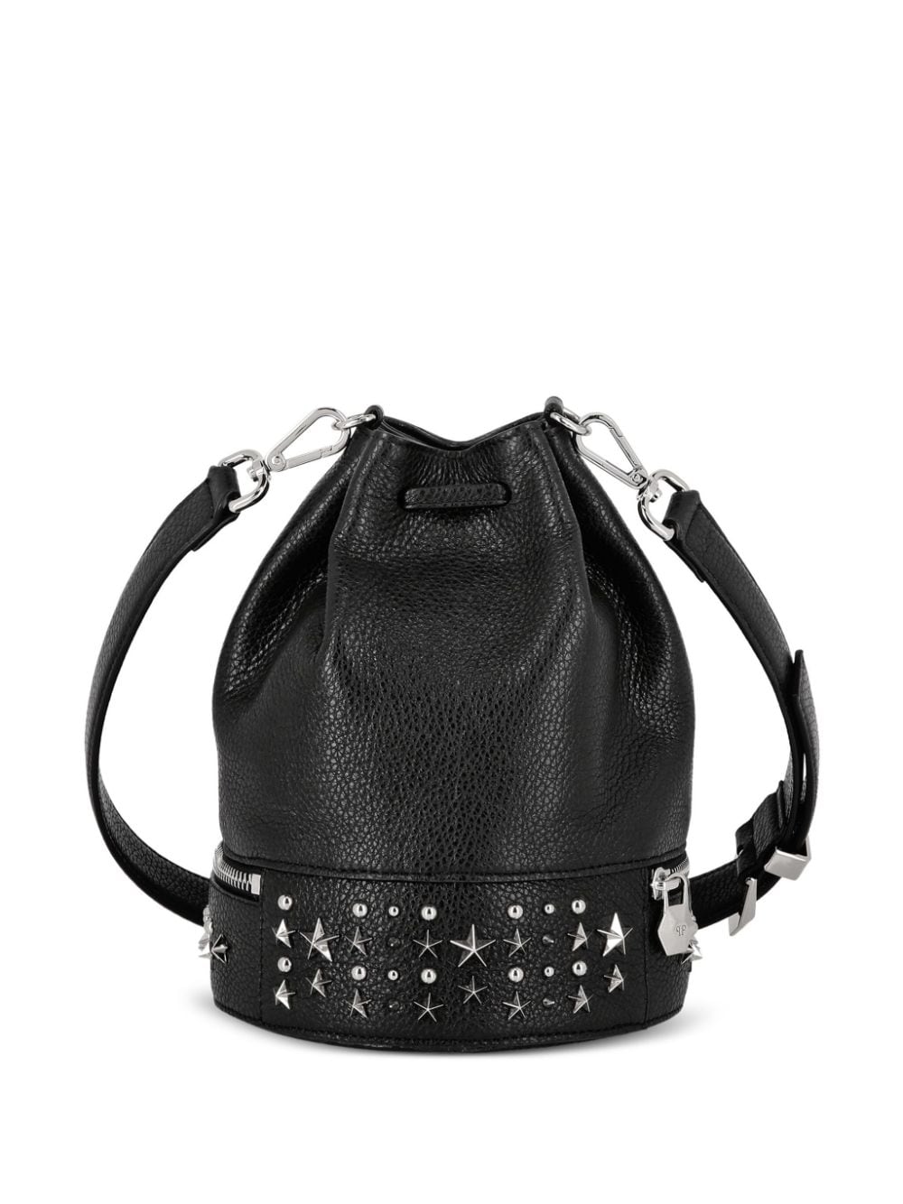 Shop Philipp Plein Studed Bucket Bag In Black