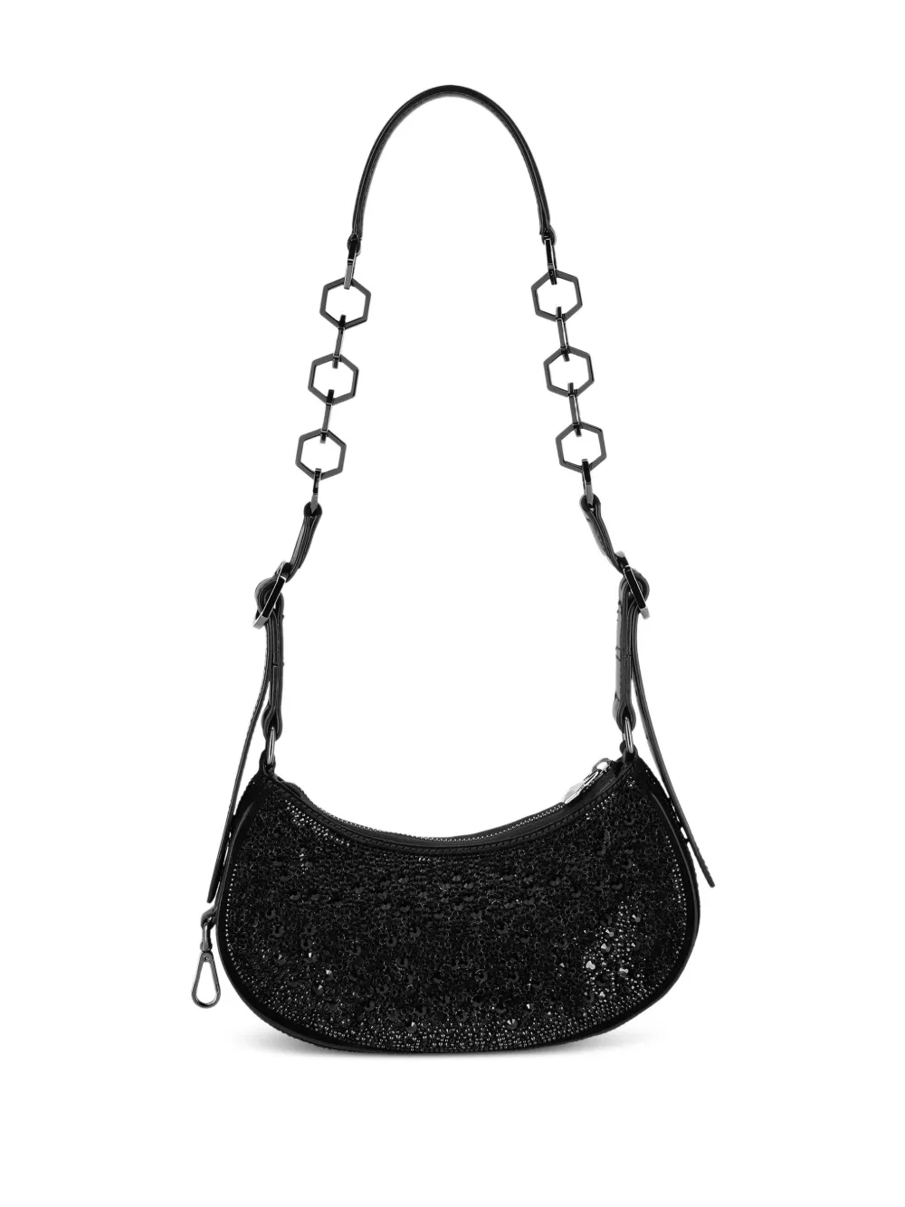 Shop Philipp Plein Crystal-embellished Shoulder Bag In Black