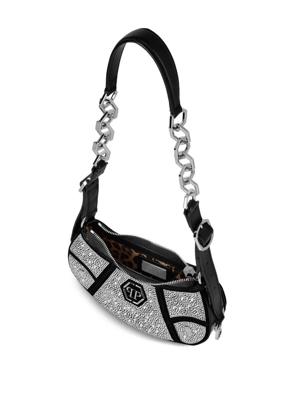 PHILIPP PLEIN CRYSTAL-EMBELLISHED SHOULDER BAG