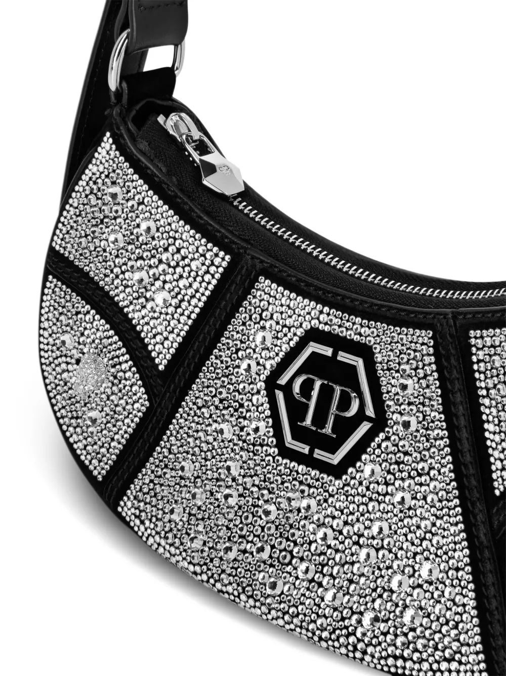 PHILIPP PLEIN CRYSTAL-EMBELLISHED SHOULDER BAG