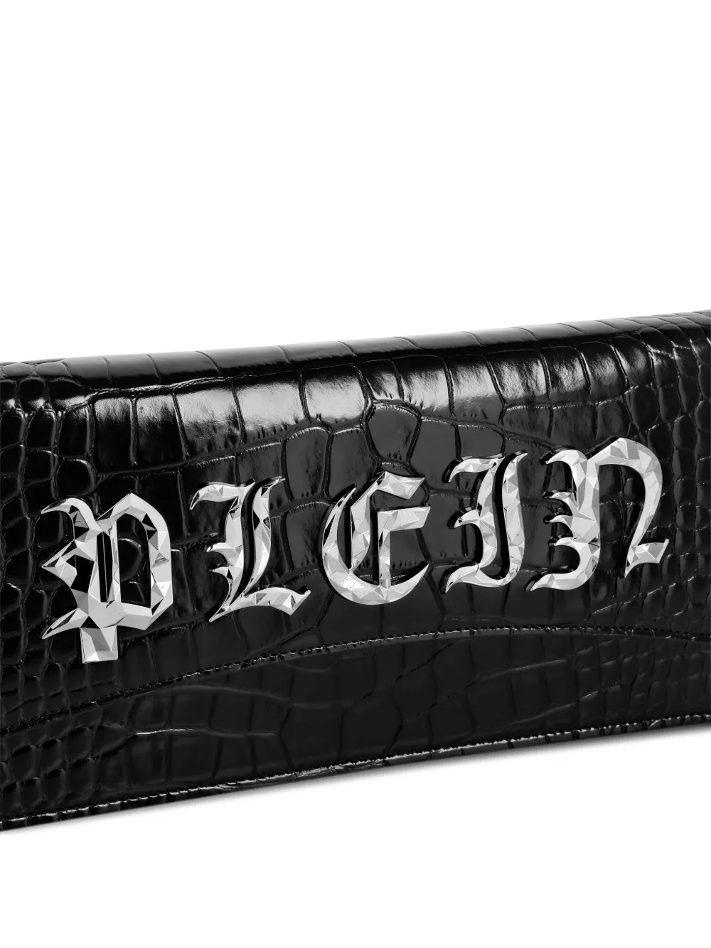 Philipp Plein Clutch Gothic Plein con effetto coccodrillo