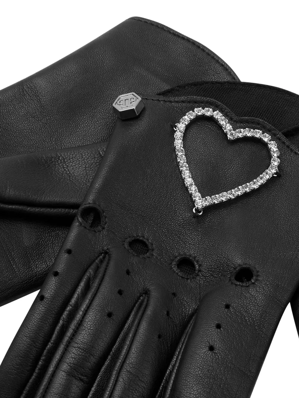 philippplein Philipp Plein Leren handschoenen - Zwart
