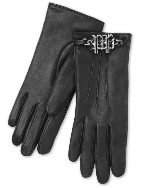 Philipp Plein logo-plaque nappa-leather gloves FADAWVB0024PLE005N - 0