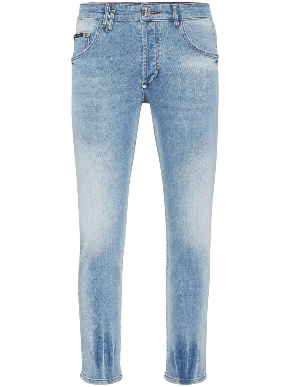 Philipp Plein appliqué-detail skinny jeans Blauw