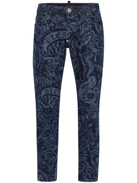 Philipp Plein tattoo-print skinny jeans Men